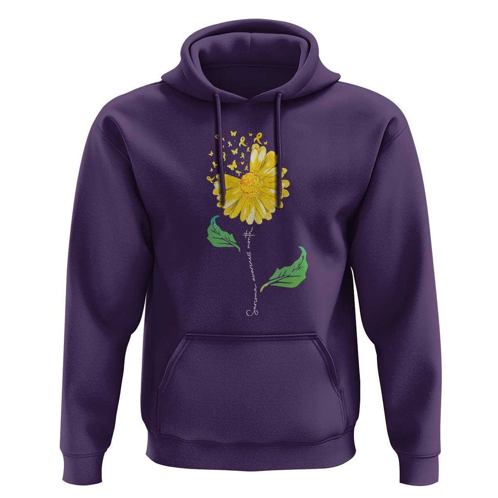 Sarcoma Awareness Hoodie Yellow Ribbon Flower TS11 Purple Print Your Wear