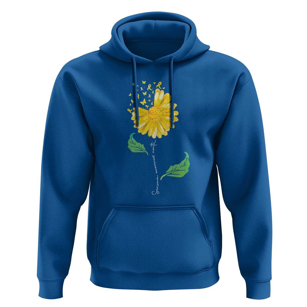 Sarcoma Awareness Hoodie Yellow Ribbon Flower TS11 Royal Blue Print Your Wear