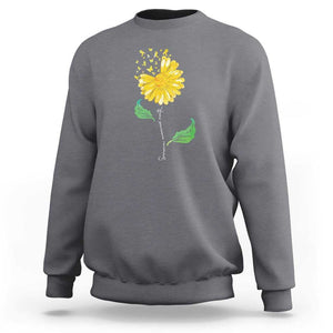 Sarcoma Awareness Sweatshirt Yellow Ribbon Flower TS11 Charcoal Print Your Wear