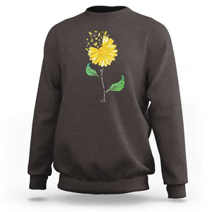 Sarcoma Awareness Sweatshirt Yellow Ribbon Flower TS11 Dark Chocolate Print Your Wear