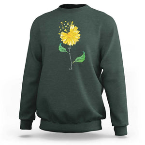Sarcoma Awareness Sweatshirt Yellow Ribbon Flower TS11 Dark Forest Green Print Your Wear