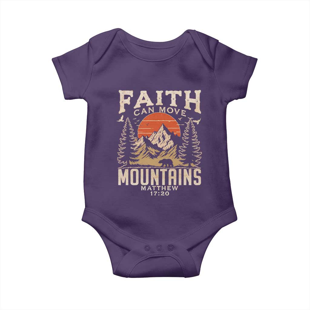 Faith Can Move Mountains Baby Onesie Religious Christian Camping TS11 Purple Print Your Wear