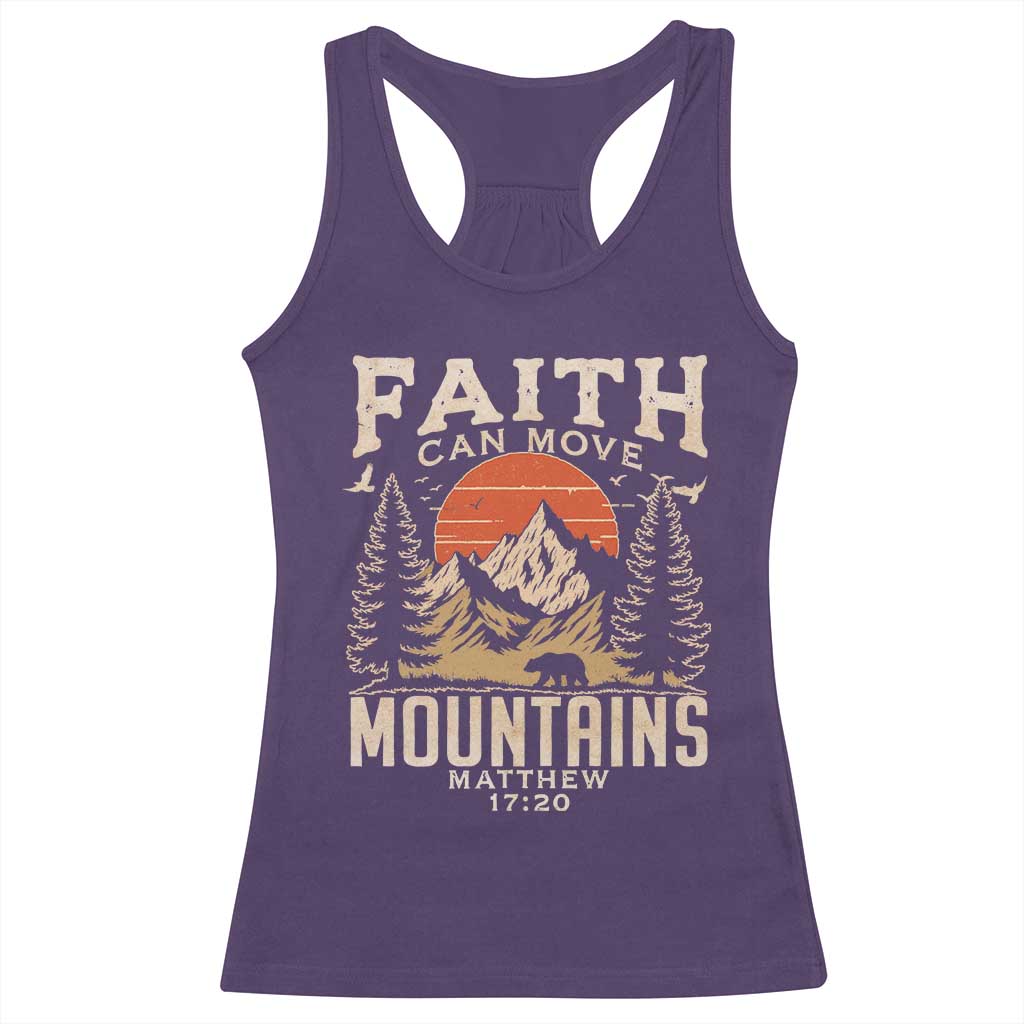 Faith Can Move Mountains Racerback Tank Top Religious Christian Camping TS11 Purple Print Your Wear