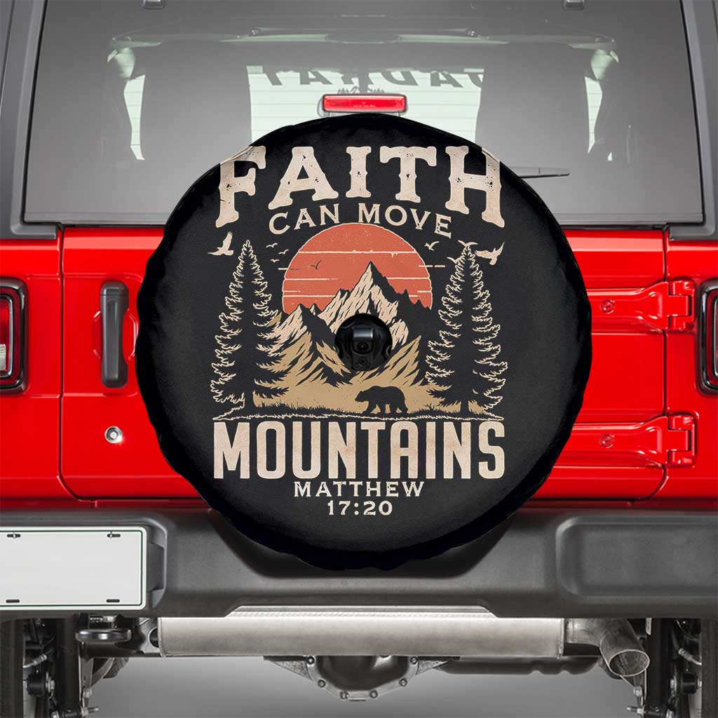 Faith Can Move Mountains Spare Tire Cover Religious Christian Camping TS11 Black Print Your Wear