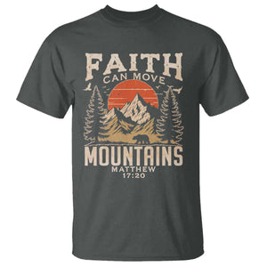 Faith Can Move Mountains T Shirt Religious Christian Camping TS11 Dark Heather Print Your Wear