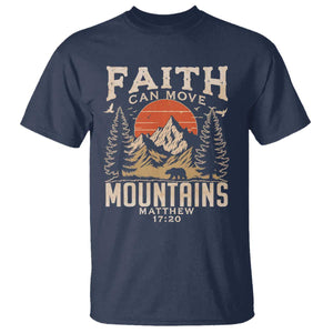 Faith Can Move Mountains T Shirt Religious Christian Camping TS11 Navy Print Your Wear