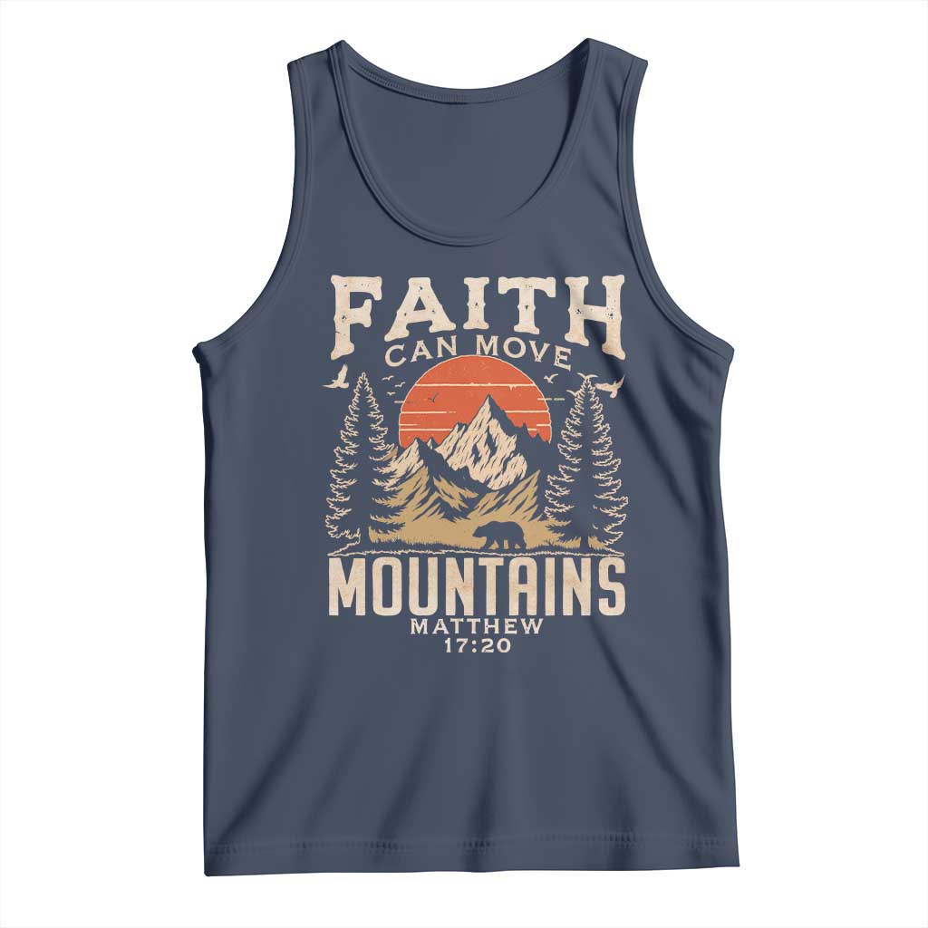 Faith Can Move Mountains Tank Top Religious Christian Camping TS11 Navy Print Your Wear