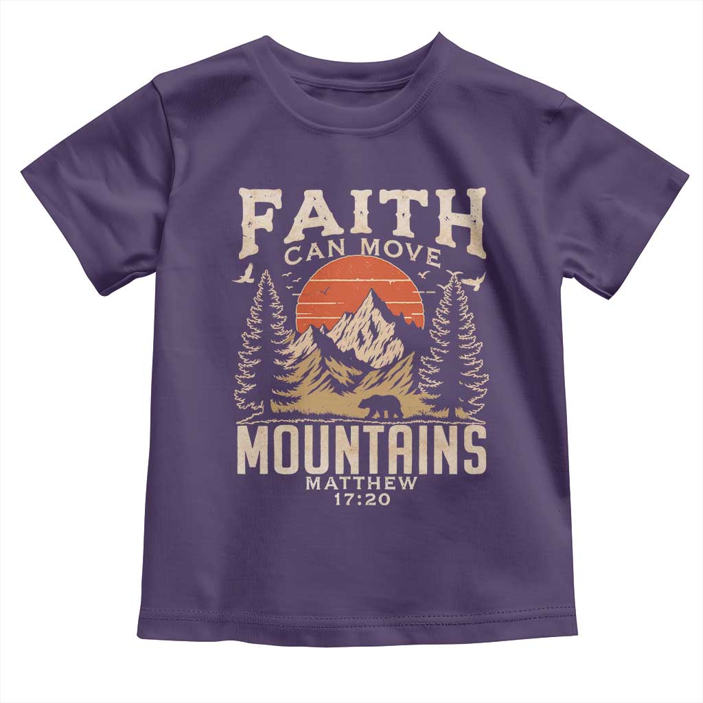 Faith Can Move Mountains Toddler T Shirt Religious Christian Camping TS11 Purple Print Your Wear