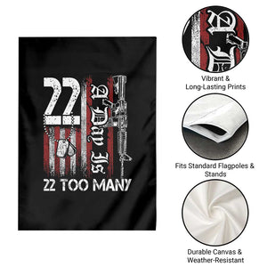Suicide Awareness PTSD Veteran Garden Flag 22 A Day Is Too Many Vintage American Flag TS11 Print Your Wear