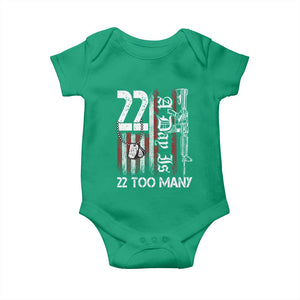 Suicide Awareness PTSD Veteran Baby Onesie 22 A Day Is Too Many Vintage American Flag TS11 Irish Green Print Your Wear