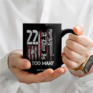 Suicide Awareness PTSD Veteran Coffee Mug 22 A Day Is Too Many Vintage American Flag TS11 Print Your Wear