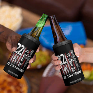 Suicide Awareness PTSD Veteran 4 in 1 Can Cooler Tumbler 22 A Day Is Too Many Vintage American Flag TS11 Print Your Wear