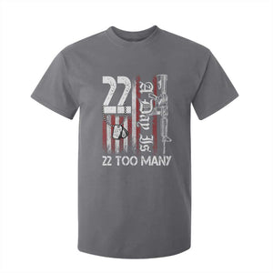 Suicide Awareness PTSD Veteran T Shirt For Kid 22 A Day Is Too Many Vintage American Flag TS11 Charcoal Print Your Wear