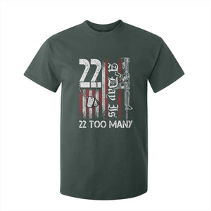 Suicide Awareness PTSD Veteran T Shirt For Kid 22 A Day Is Too Many Vintage American Flag TS11 Dark Forest Green Print Your Wear