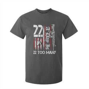 Suicide Awareness PTSD Veteran T Shirt For Kid 22 A Day Is Too Many Vintage American Flag TS11 Dark Heather Print Your Wear
