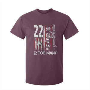 Suicide Awareness PTSD Veteran T Shirt For Kid 22 A Day Is Too Many Vintage American Flag TS11 Maroon Print Your Wear