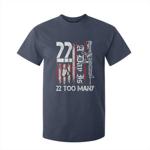 Suicide Awareness PTSD Veteran T Shirt For Kid 22 A Day Is Too Many Vintage American Flag TS11 Navy Print Your Wear