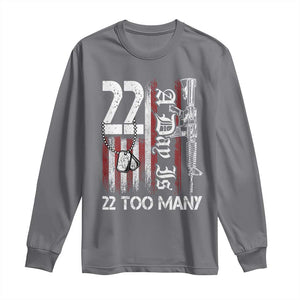 Suicide Awareness PTSD Veteran Long Sleeve Shirt 22 A Day Is Too Many Vintage American Flag TS11 Charcoal Print Your Wear