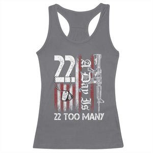 Suicide Awareness PTSD Veteran Racerback Tank Top 22 A Day Is Too Many Vintage American Flag TS11 Charcoal Print Your Wear