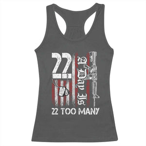 Suicide Awareness PTSD Veteran Racerback Tank Top 22 A Day Is Too Many Vintage American Flag TS11 Dark Heather Print Your Wear
