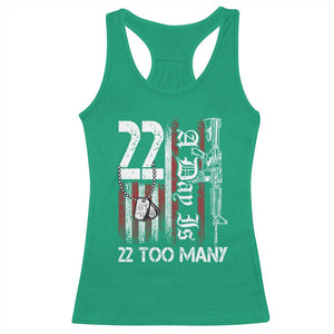 Suicide Awareness PTSD Veteran Racerback Tank Top 22 A Day Is Too Many Vintage American Flag TS11 Irish Green Print Your Wear