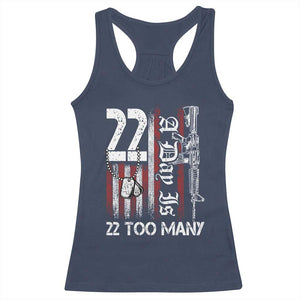 Suicide Awareness PTSD Veteran Racerback Tank Top 22 A Day Is Too Many Vintage American Flag TS11 Navy Print Your Wear