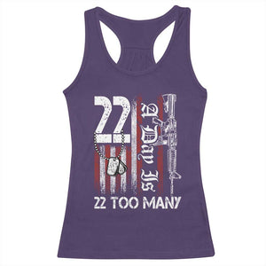 Suicide Awareness PTSD Veteran Racerback Tank Top 22 A Day Is Too Many Vintage American Flag TS11 Purple Print Your Wear
