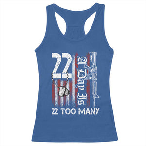 Suicide Awareness PTSD Veteran Racerback Tank Top 22 A Day Is Too Many Vintage American Flag TS11 Royal Blue Print Your Wear