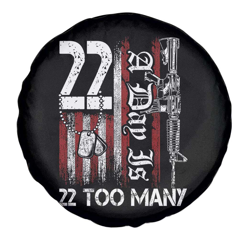 Suicide Awareness PTSD Veteran Spare Tire Cover 22 A Day Is Too Many Vintage American Flag TS11 Print Your Wear