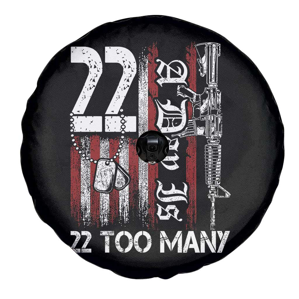 Suicide Awareness PTSD Veteran Spare Tire Cover 22 A Day Is Too Many Vintage American Flag TS11 Print Your Wear