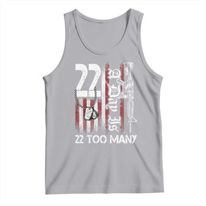 Suicide Awareness PTSD Veteran Tank Top 22 A Day Is Too Many Vintage American Flag TS11 Athletic Heather Print Your Wear