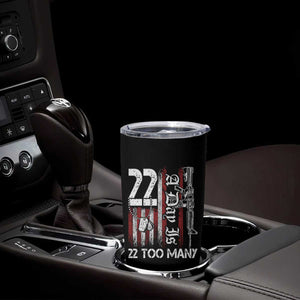 Suicide Awareness PTSD Veteran Tumbler Cup 22 A Day Is Too Many Vintage American Flag TS11 Print Your Wear