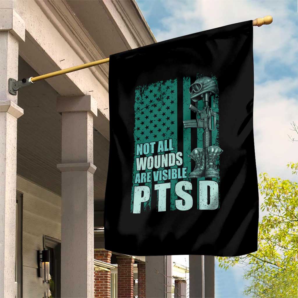 PTSD Awareness Not All Wounds Are Visible Garden Flag PTSD Veteran Military Soldier TS11 Print Your Wear