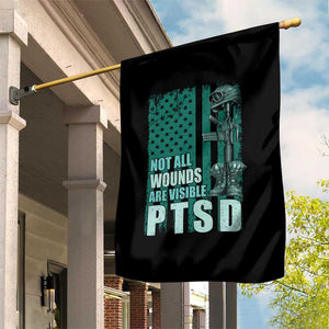 PTSD Awareness Not All Wounds Are Visible Garden Flag PTSD Veteran Military Soldier TS11 Print Your Wear