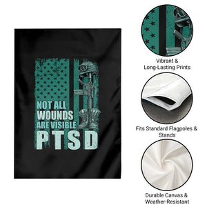 PTSD Awareness Not All Wounds Are Visible Garden Flag PTSD Veteran Military Soldier TS11 Print Your Wear