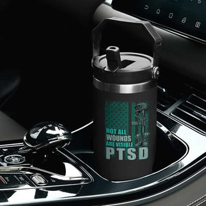 PTSD Awareness Not All Wounds Are Visible Flip Straw Tumbler PTSD Veteran Military Soldier TS11 Print Your Wear