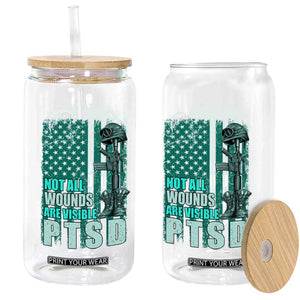 PTSD Awareness Not All Wounds Are Visible Glass Can PTSD Veteran Military Soldier TS11 Print Your Wear