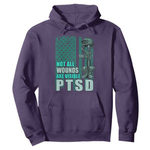 PTSD Awareness Not All Wounds Are Visible Hoodie PTSD Veteran Military Soldier TS11 Purple Print Your Wear