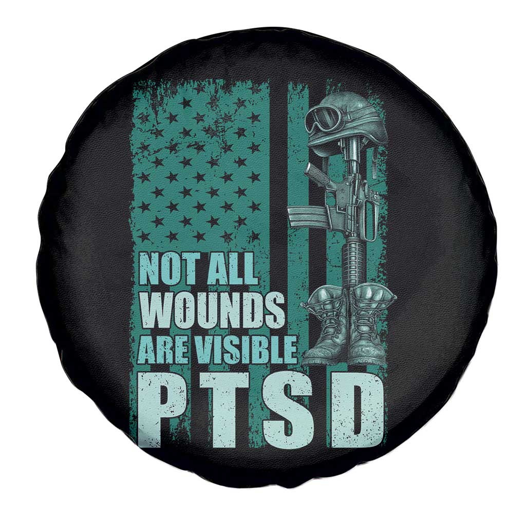 PTSD Awareness Not All Wounds Are Visible Spare Tire Cover PTSD Veteran Military Soldier TS11 Print Your Wear