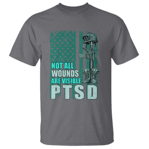 PTSD Awareness Not All Wounds Are Visible T Shirt PTSD Veteran Military Soldier TS11 Charcoal Print Your Wear