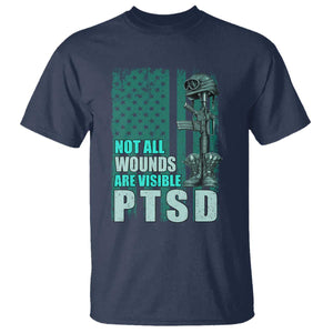 PTSD Awareness Not All Wounds Are Visible T Shirt PTSD Veteran Military Soldier TS11 Navy Print Your Wear
