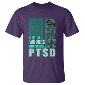 PTSD Awareness Not All Wounds Are Visible T Shirt PTSD Veteran Military Soldier TS11 Purple Print Your Wear