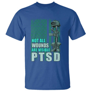 PTSD Awareness Not All Wounds Are Visible T Shirt PTSD Veteran Military Soldier TS11 Royal Blue Print Your Wear