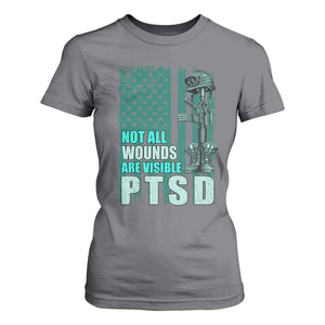 PTSD Awareness Not All Wounds Are Visible T Shirt For Women PTSD Veteran Military Soldier TS11 Charcoal Print Your Wear