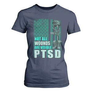 PTSD Awareness Not All Wounds Are Visible T Shirt For Women PTSD Veteran Military Soldier TS11 Navy Print Your Wear