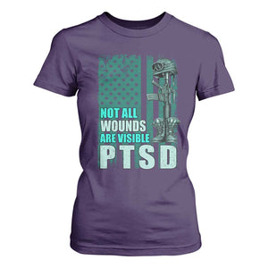 PTSD Awareness Not All Wounds Are Visible T Shirt For Women PTSD Veteran Military Soldier TS11 Purple Print Your Wear