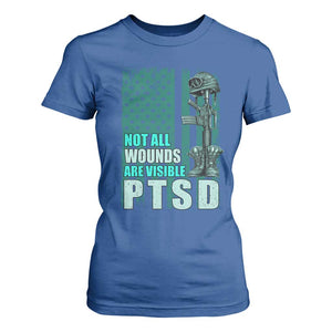 PTSD Awareness Not All Wounds Are Visible T Shirt For Women PTSD Veteran Military Soldier TS11 Royal Blue Print Your Wear