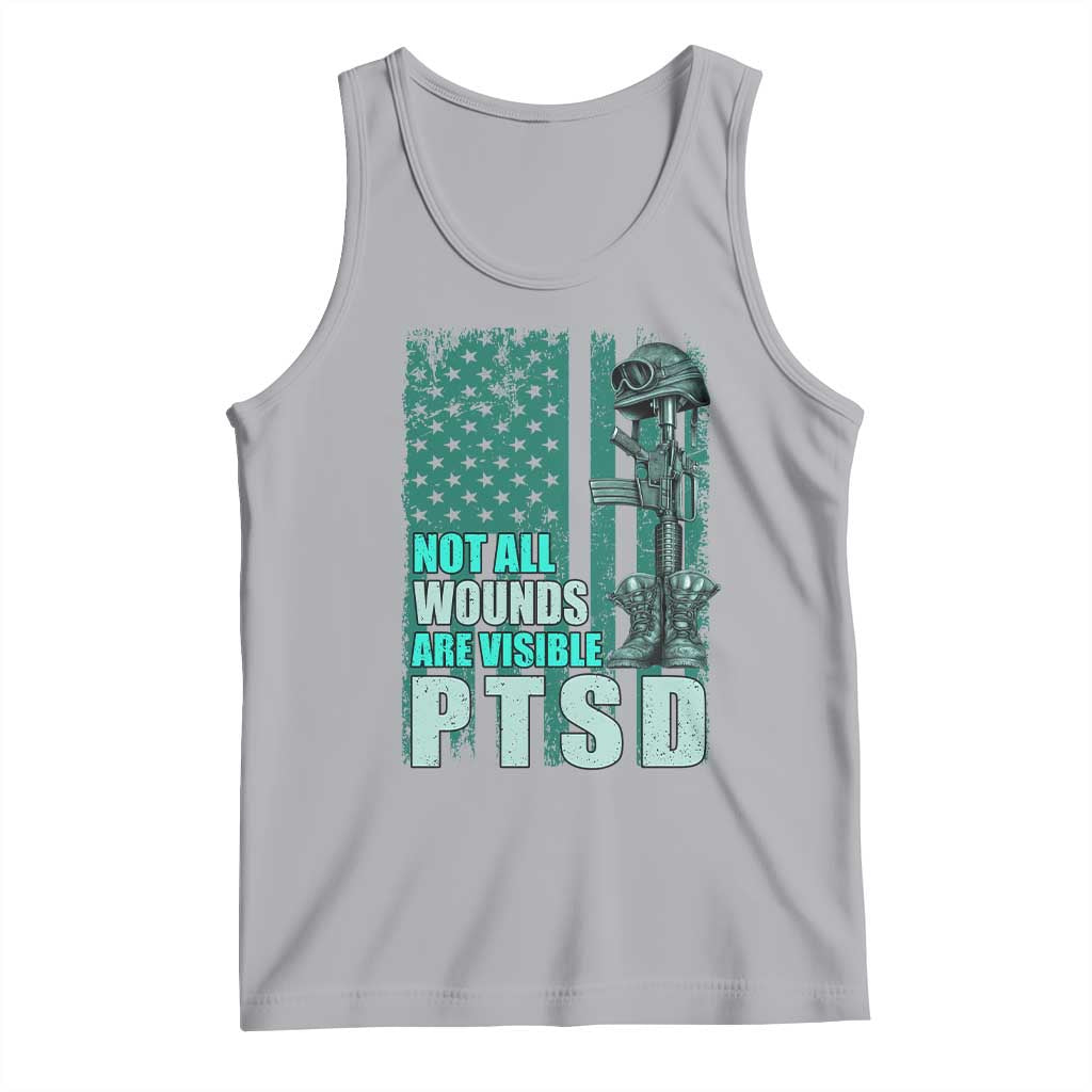 PTSD Awareness Not All Wounds Are Visible Tank Top PTSD Veteran Military Soldier TS11 Athletic Heather Print Your Wear