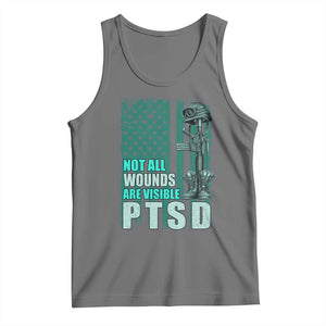 PTSD Awareness Not All Wounds Are Visible Tank Top PTSD Veteran Military Soldier TS11 Black Heather Print Your Wear