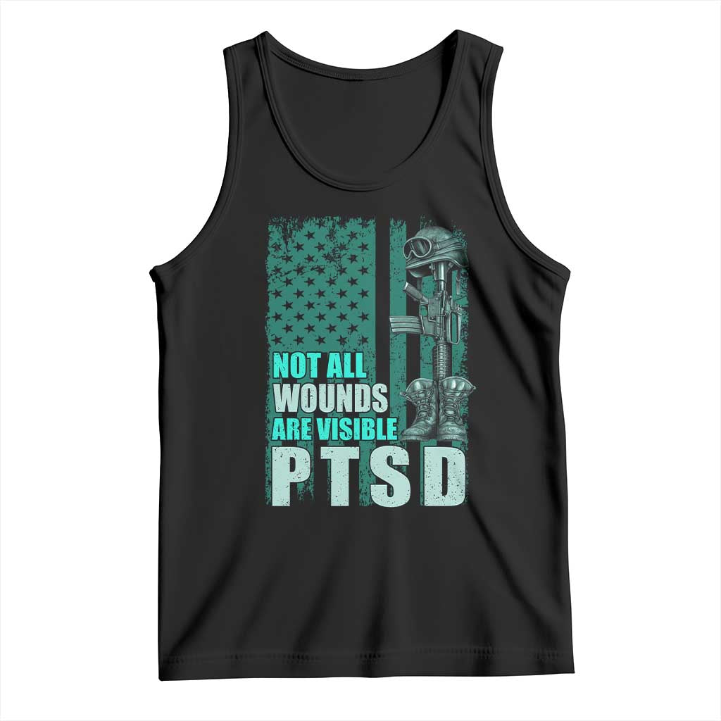 PTSD Awareness Not All Wounds Are Visible Tank Top PTSD Veteran Military Soldier TS11 Black Print Your Wear